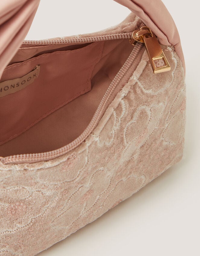 Floral Sequin Velvet Bag, , large