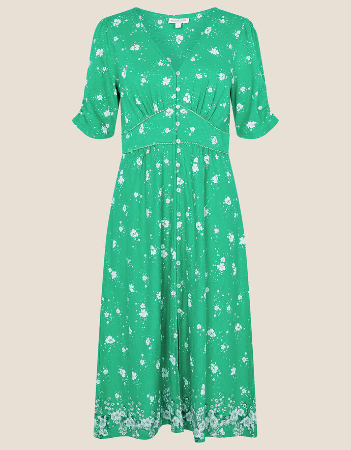 AllOver Ditsy Jersey Dress Green Summer Dresses Monsoon UK.