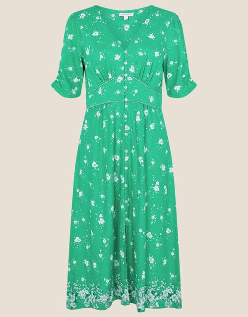 All-Over Ditsy Jersey Dress, Green (GREEN), large