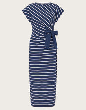 Sanya Stripe Tie Dress, Blue (NAVY), large