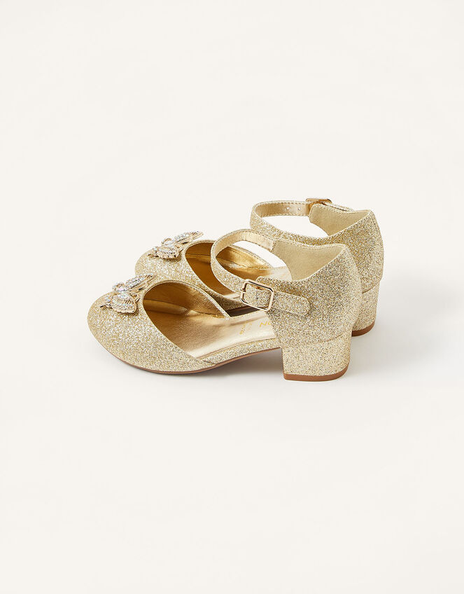 Glitter Butterfly Heels, Gold (GOLD), large
