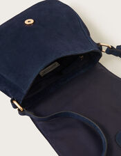 Suede Saddle Hoop Cross-Body Bag, , large