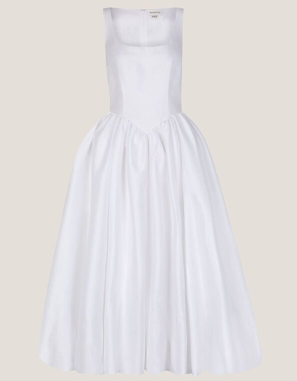 Mia Sleeveless Drop Waist Midi Wedding Dress, Ivory (IVORY), large