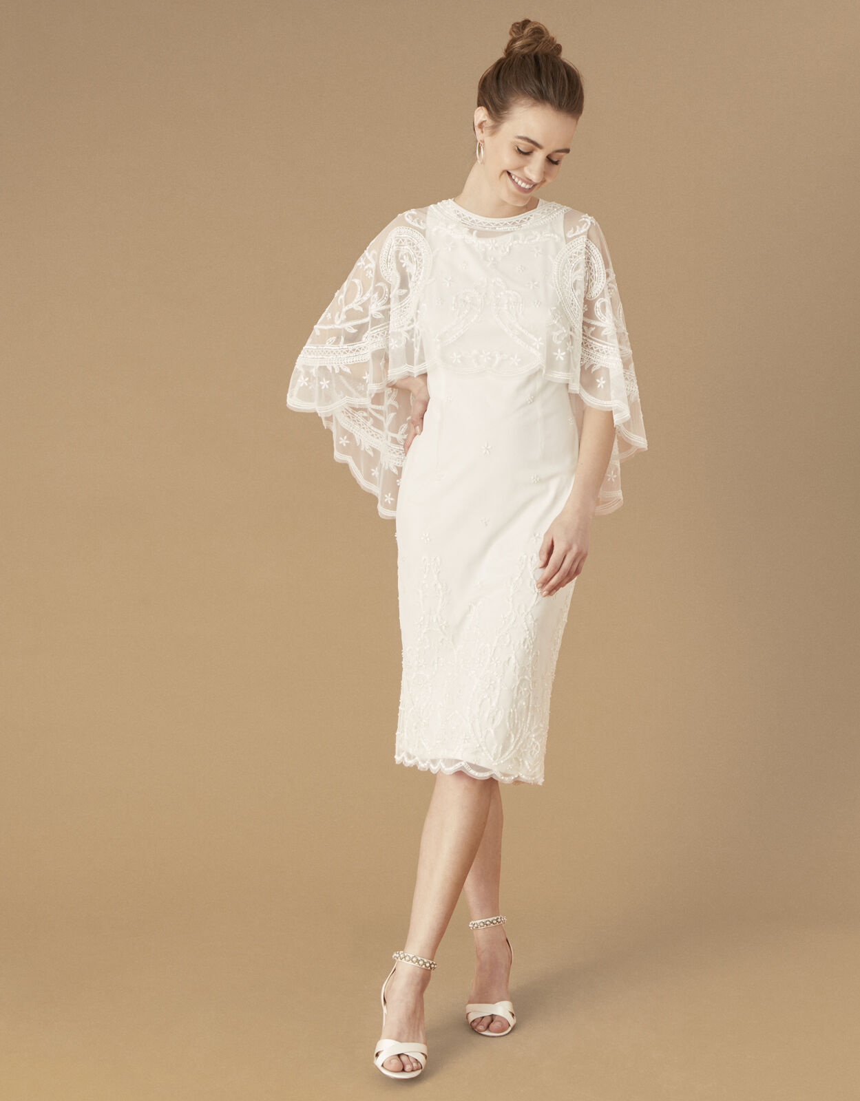 lace midi wedding dress