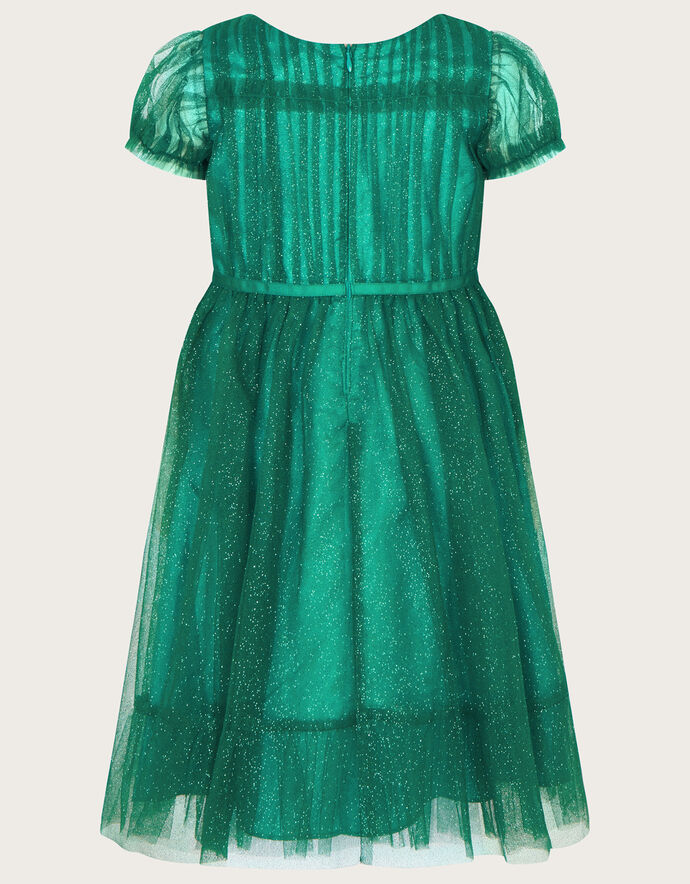Isla Glitter Party Dress Green