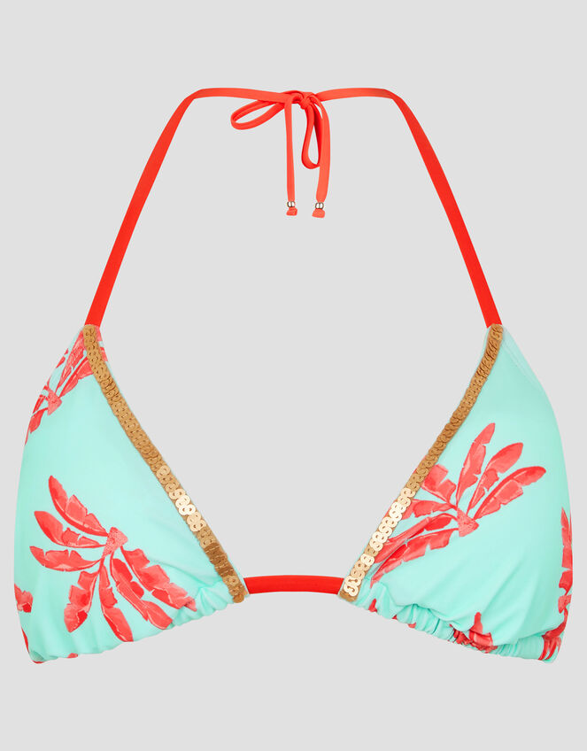 Pamela Palm Print Bikini Top Green