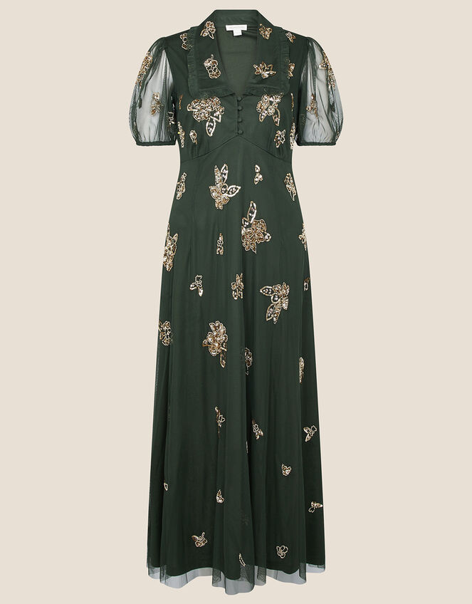 Lauren Embellished Tea Dress, Green (OLIVE), large
