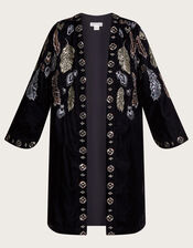 Fenix Embroidered Kimono, Black (BLACK), large