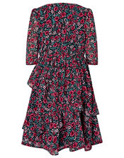 Ditsy Rose Dress in Recycled Fabric, Red (RED), large