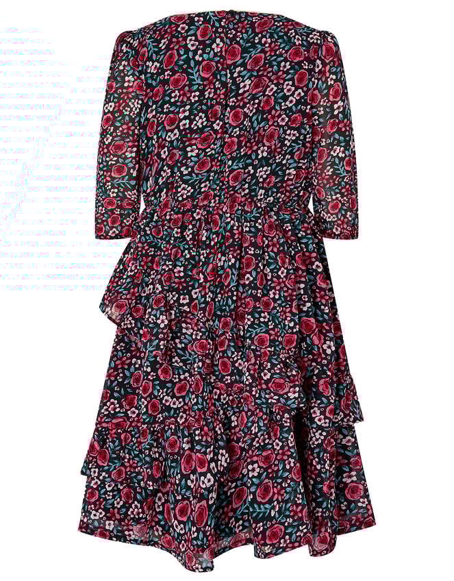 Ditsy Rose Dress in Recycled Fabric, Red (RED), large