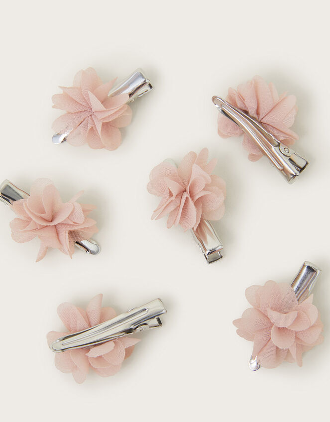 6-Pack Corsage Bridesmaid Hair Clips, Pink (PINK), large