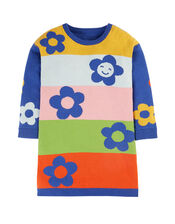 Frugi Reversible Knit Jumper Dress, Multi (MULTI), large