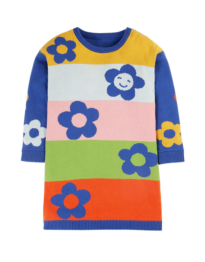 Frugi Reversible Knit Jumper Dress, Multi (MULTI), large