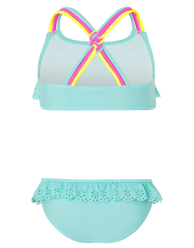 Lily Colourful Strap Bikini with Recycled Polyester, Blue (TURQUOISE), large