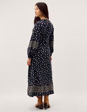 Bonny Floral Print Jersey Midi Dress, Blue (NAVY), large
