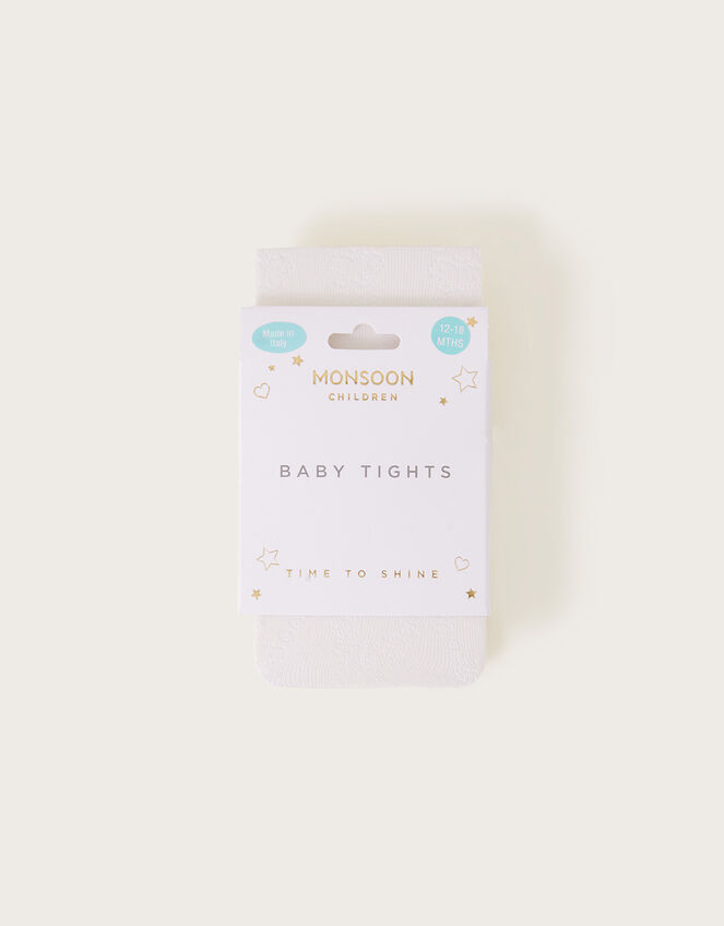 Baby Diamond Butterfly Tights, Ivory (IVORY), large