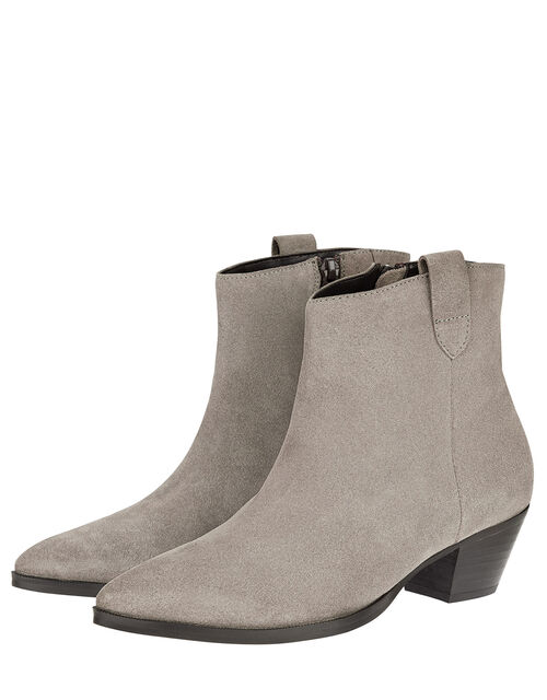 Western Suede Ankle Boots Grey Shoes & Boots Monsoon UK.