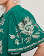 Adina Embroidered Blouse, Green (GREEN), large