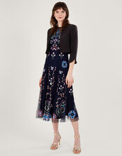 Hortensia Scallop Crop Jacket, Black (BLACK), large