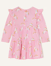 Baby Rainbow Horse Tiered Dress, Pink (PINK), large
