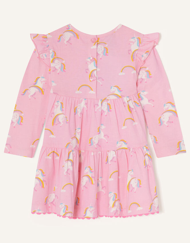 Baby Rainbow Horse Tiered Dress, Pink (PINK), large