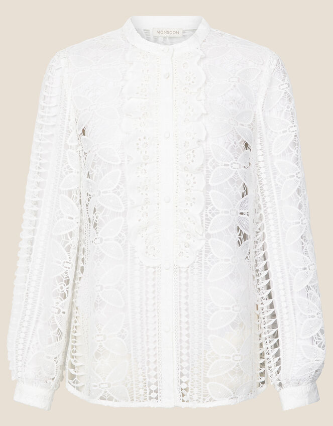 Jill Lace Blouse, Ivory (IVORY), large