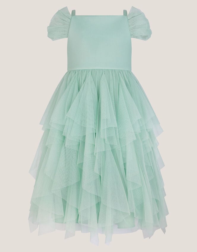 Scarlet Off The Shoulder Tulle Dress, Green (SAGE), large
