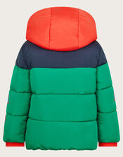 Colourblock Hooded Puffer Jacket, Multi (MULTI), large