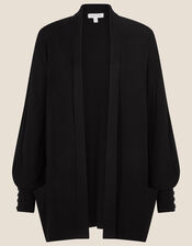 Shawl Collar Pocket Cardigan, Black (BLACK), large
