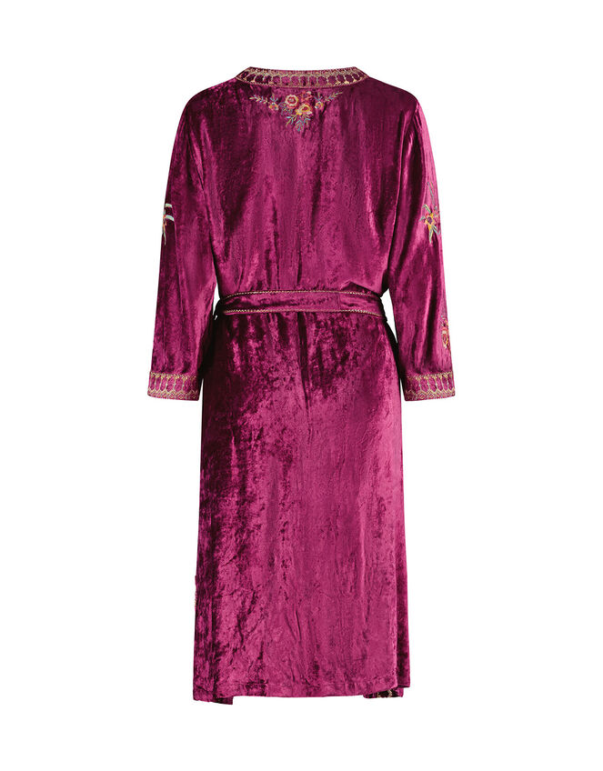 East Kora Embroidered Velvet Dress, Purple (PURPLE), large