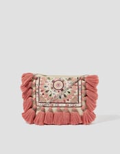 Rose Embellished Tassel Crossbody Bag, , large