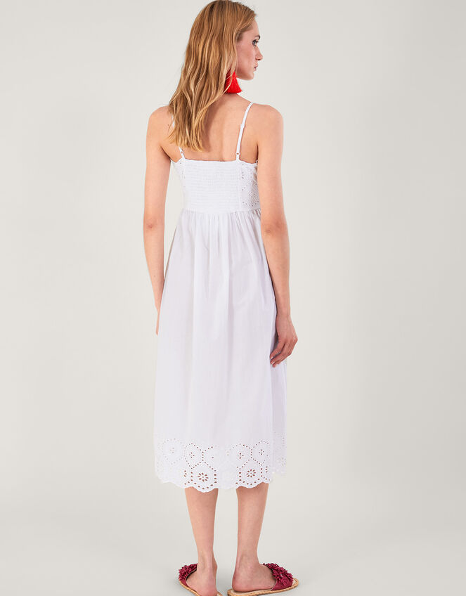 Cotton Cami Midi Dress in White