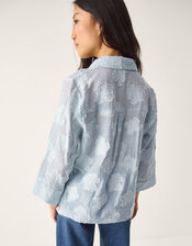 Ayla Jacquard Shirt, Blue (BLUE), large