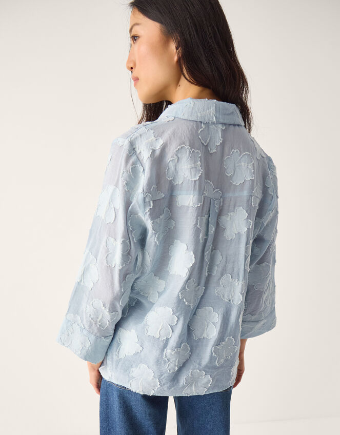 Ayla Jacquard Shirt, Blue (BLUE), large