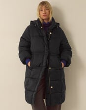 Nuala Padded Mid Length Coat, Black (BLACK), large
