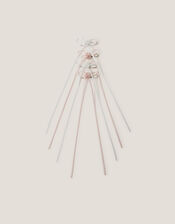 4-Pack Rose Bow Hair Clips, , large