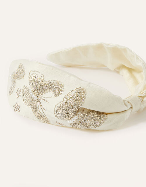 Metallic Butterfly Knotted Headband, , large