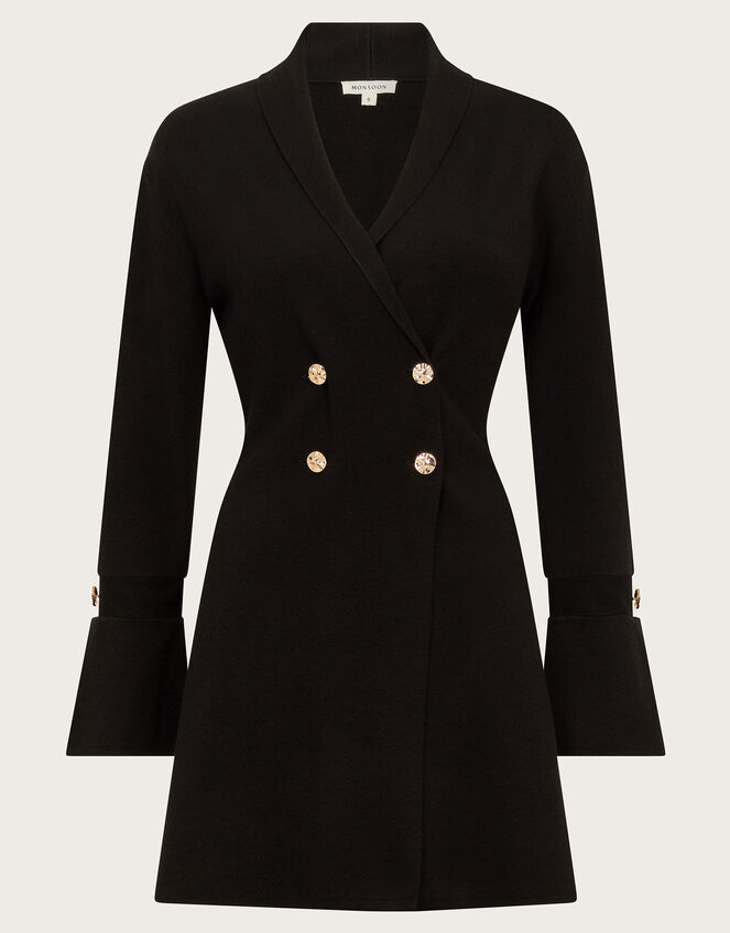 Sia Knit Blazer Dress, Black (BLACK), large