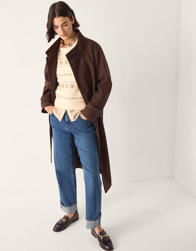 Febe Fair Isle Knitted Vest, Ivory (IVORY), large