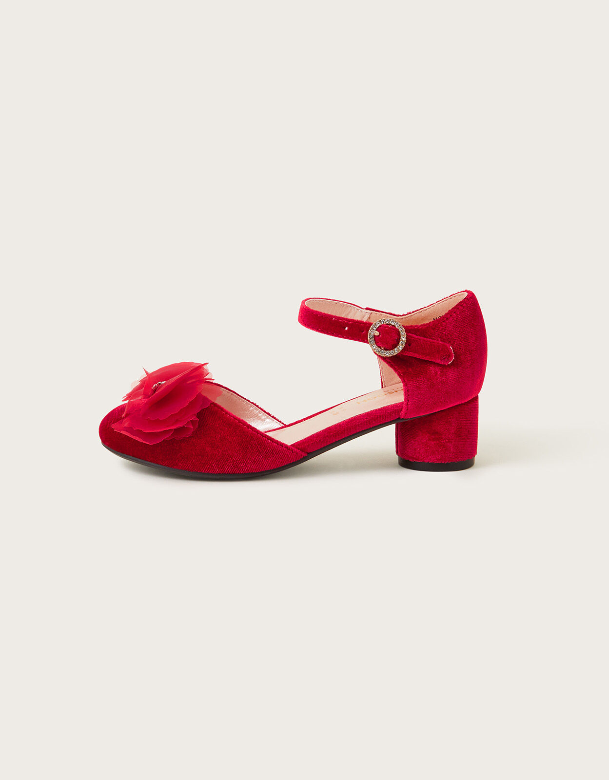 Red velvet shop sandals heels