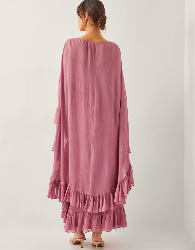 Jodie Cape Ruffle Maxi Slip Dress, Pink (ROSE PINK), large