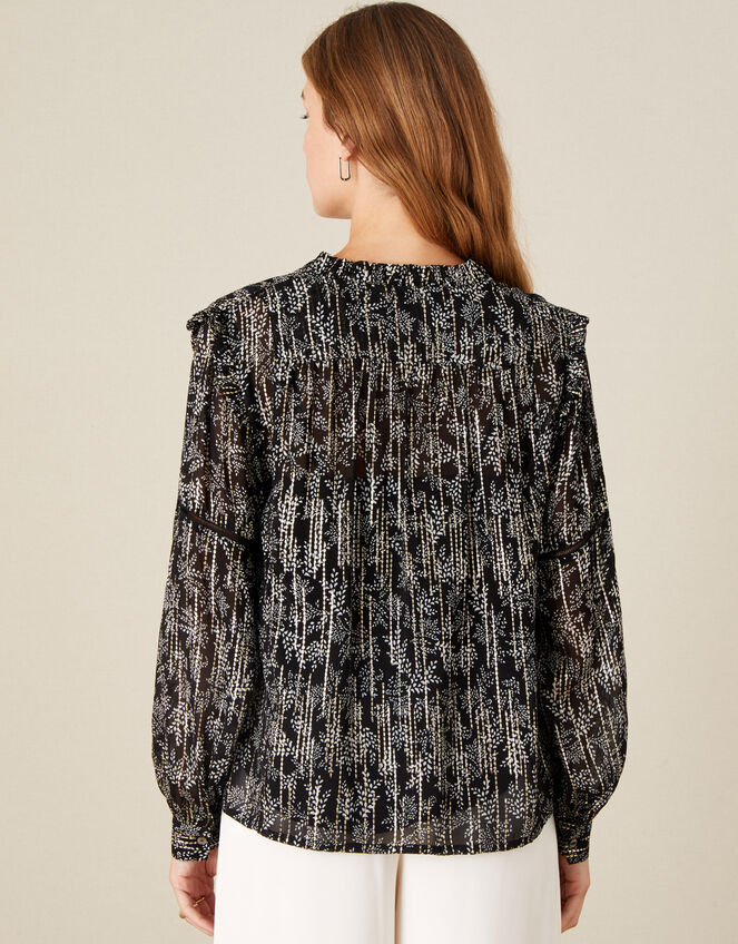Frida Printed Blouse , Black (BLACK), large