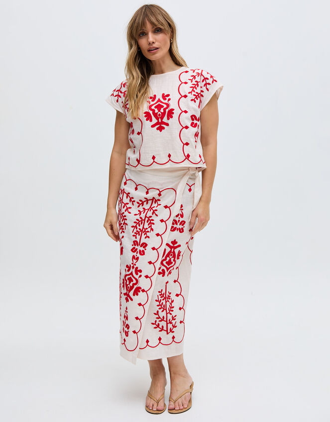 Raffya Freya Embroidered Top, Multi (MULTI), large