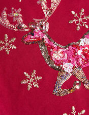 Christmas Reindeer Long Sleeve Top, Red (RED), large