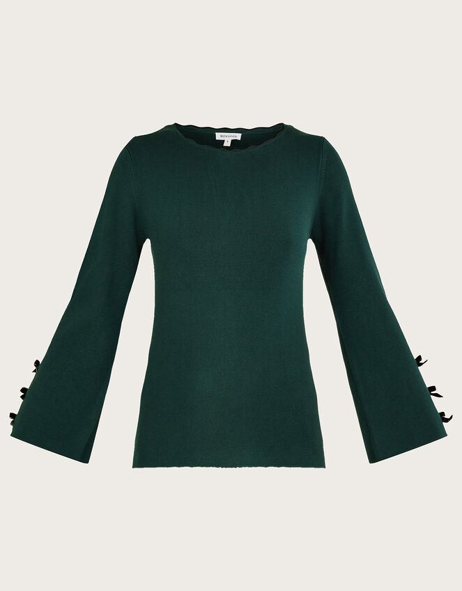 Blair Bow Jumper, Green (DARK GREEN), large