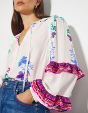 Kayla Floral Print Blouse, Pink (BLUSH), large