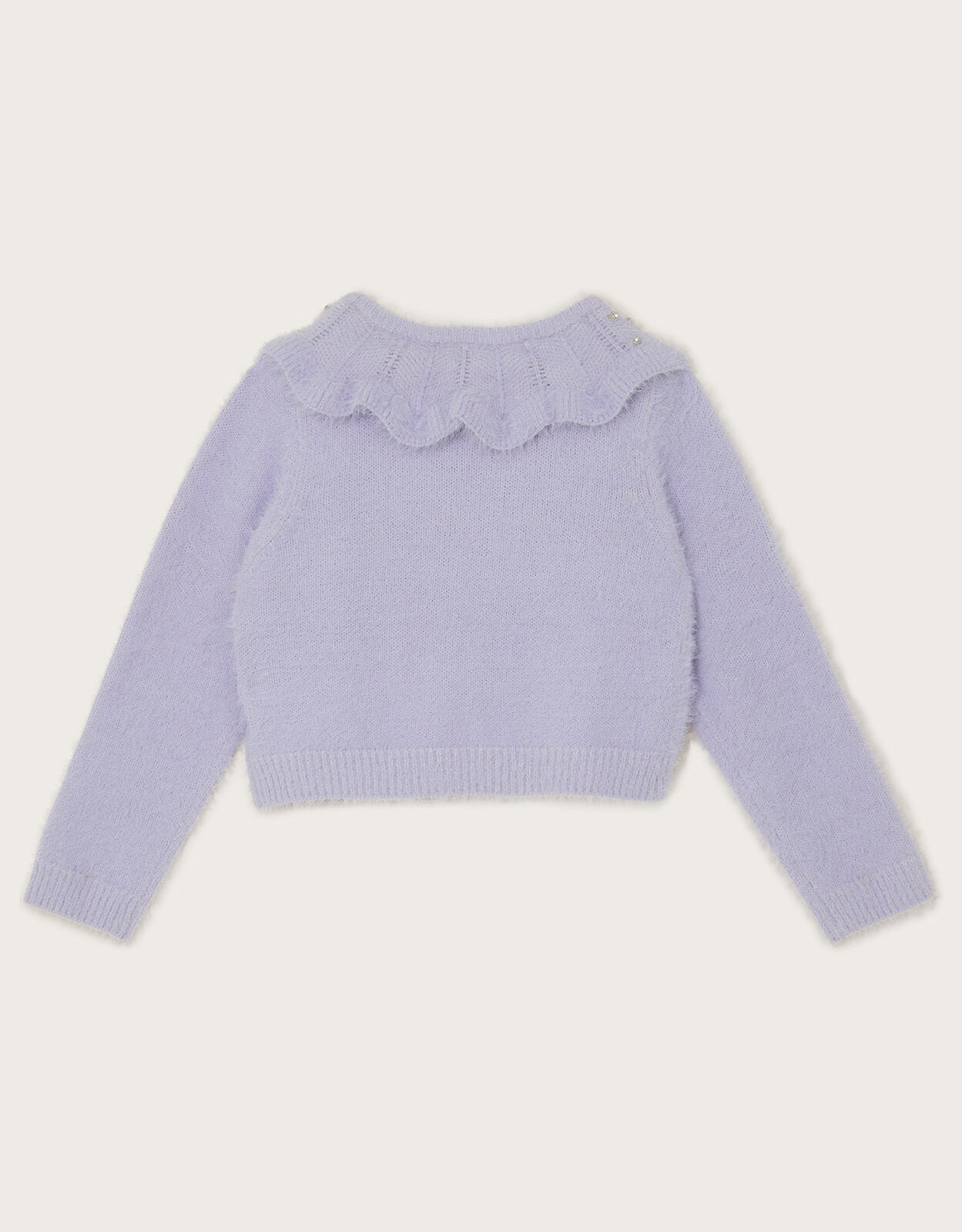 Fluffy Gem Collar Bolero Cardigan Purple