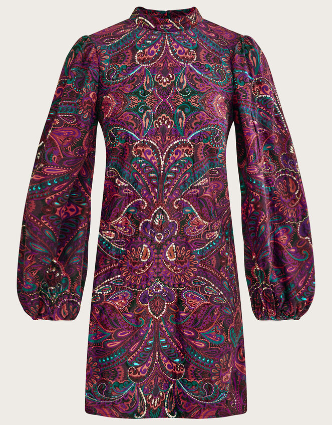 Valerie Velvet Embellished Tunic Dress, Pink (PINK), large