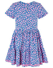 Geo Flower Jersey Dress with Organic Cotton, Pink (PINK), large