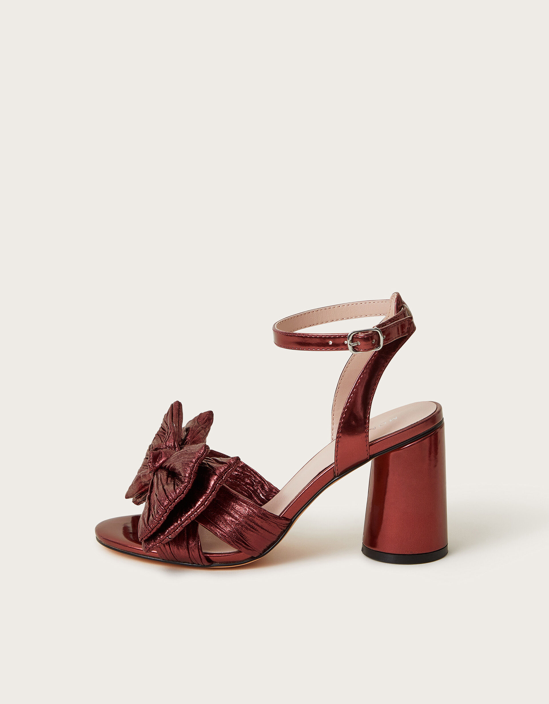 Ruby Bow Heel Sandals Red